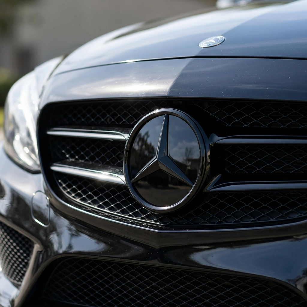 Mercedes Kühlergrill Emblem | Glänzendes Schwarz - Erhöhter Stil