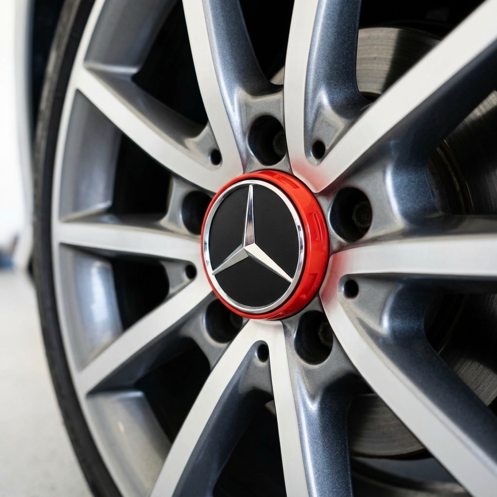 Mercedes Erhöhte Radkappen | Glänzendes Rot