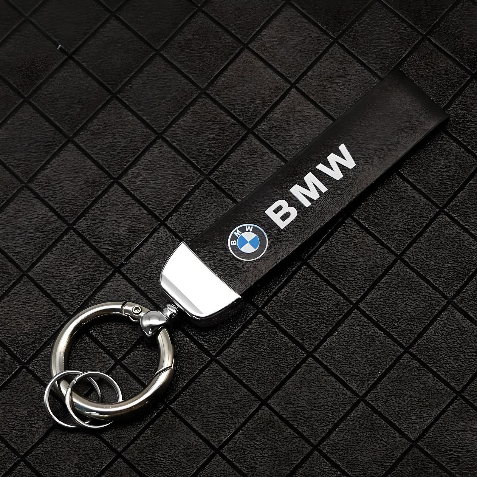 BMW Leather Keychain – Black – Compatible with BMW – Exterior