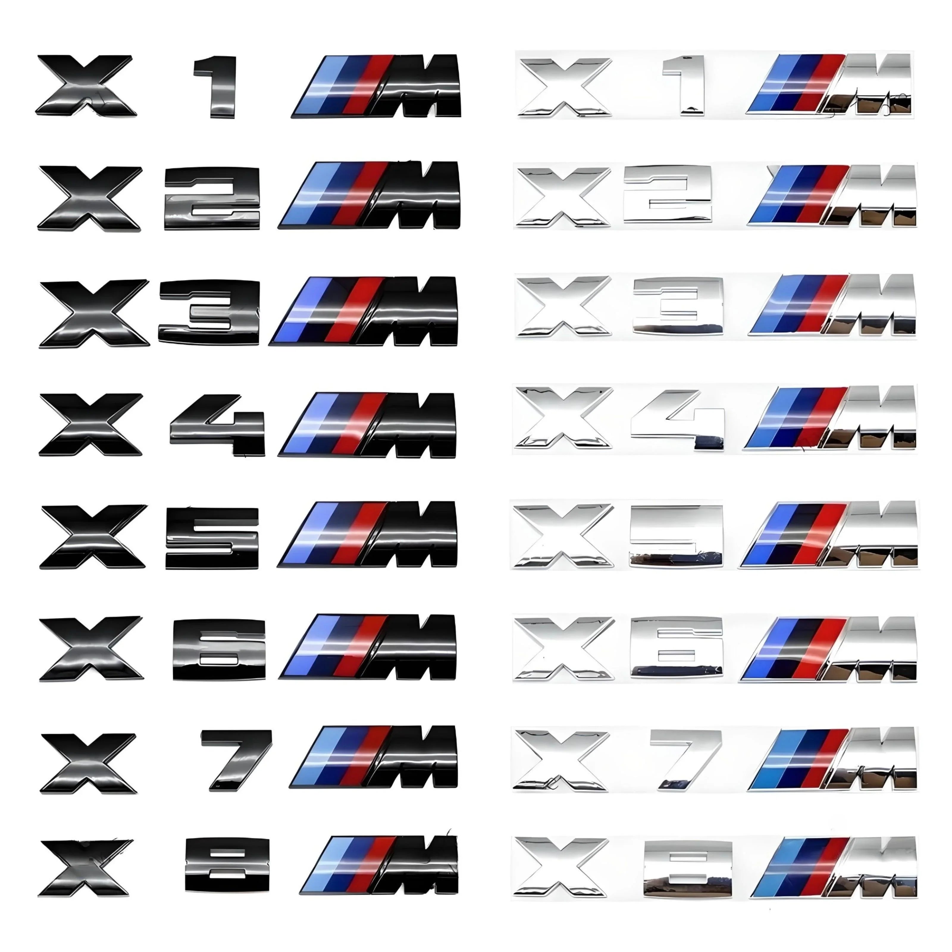 BMW X Series M Emblem Badge – Black – Compatible with BMW X1 to X8 – Exterior