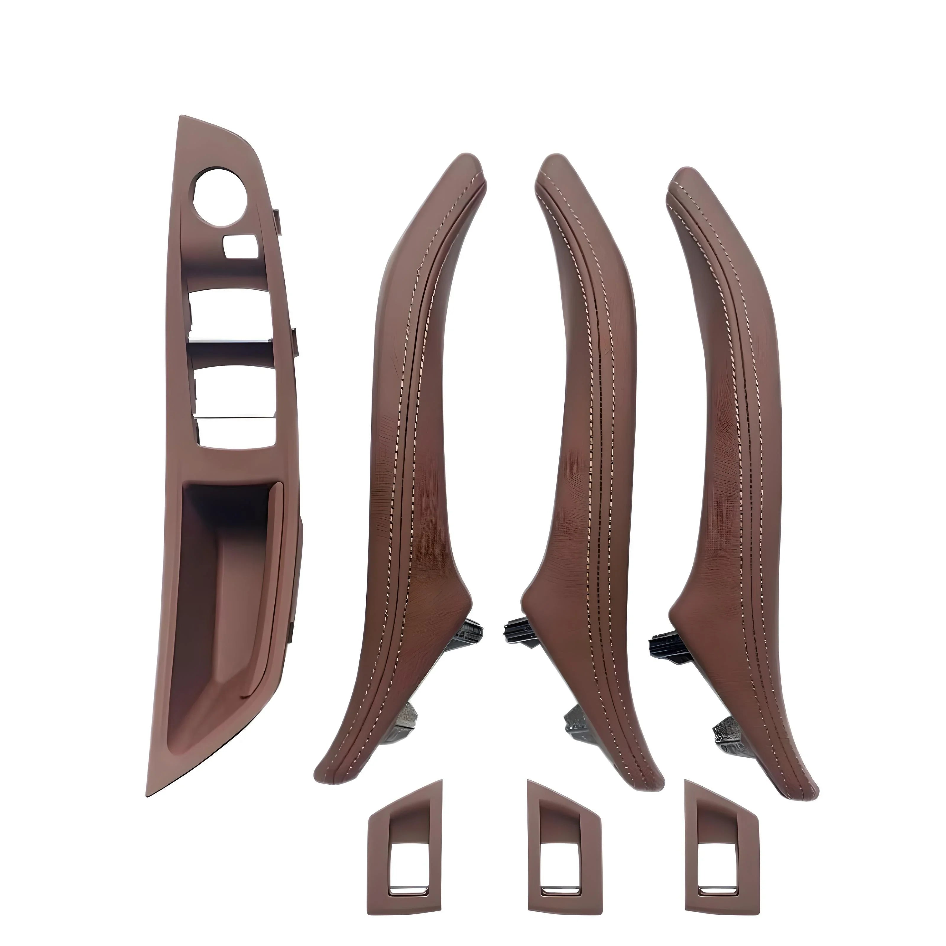 BMW door handle interior trim – Brown leather – Compatible with BMW 5 Series G30 G31 – Interior