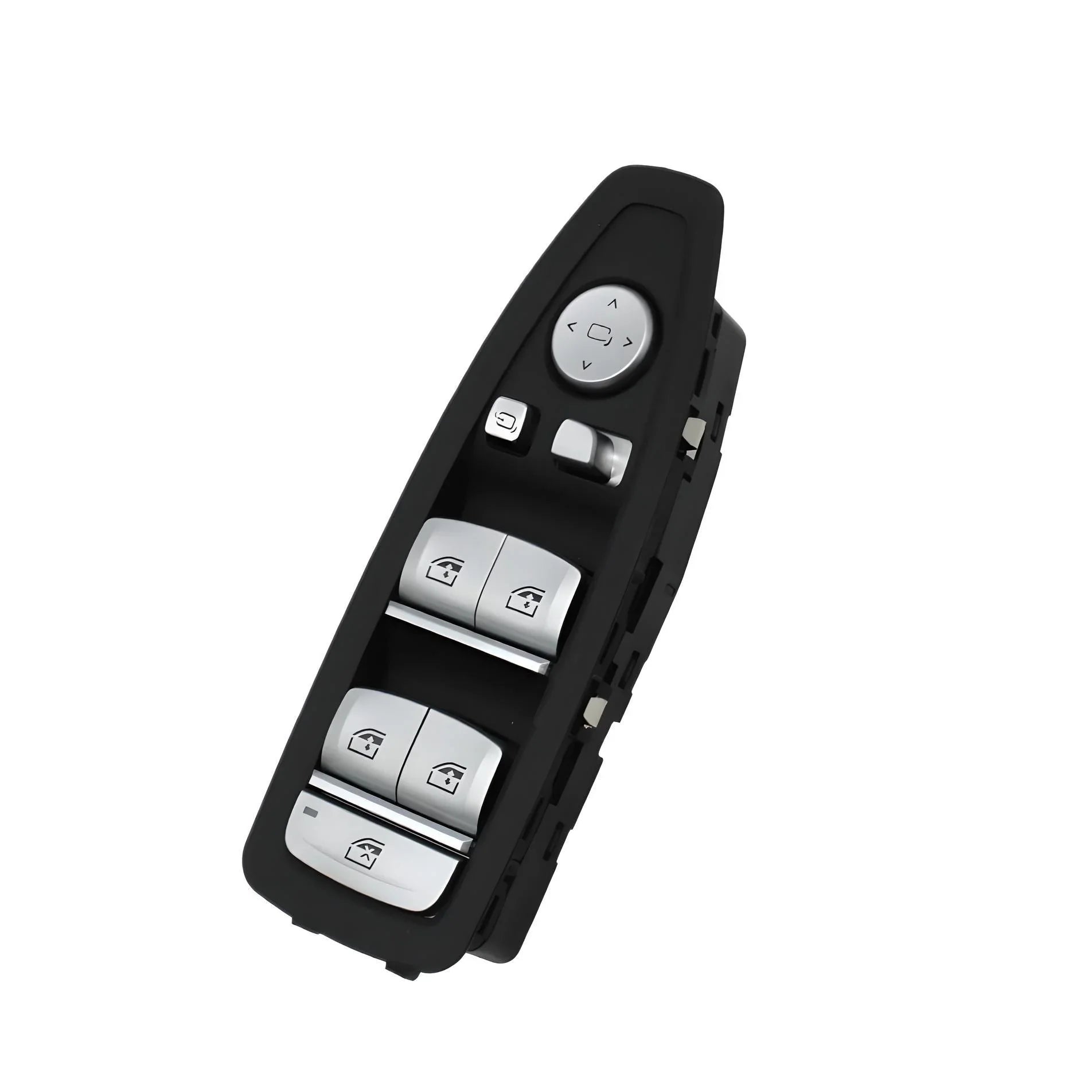 Power Window Switch Panel – Black and Silver – Compatible with BMW Front Driver Side